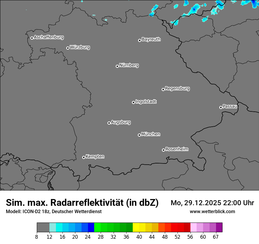Modellkarten Simuliertes Radarbild