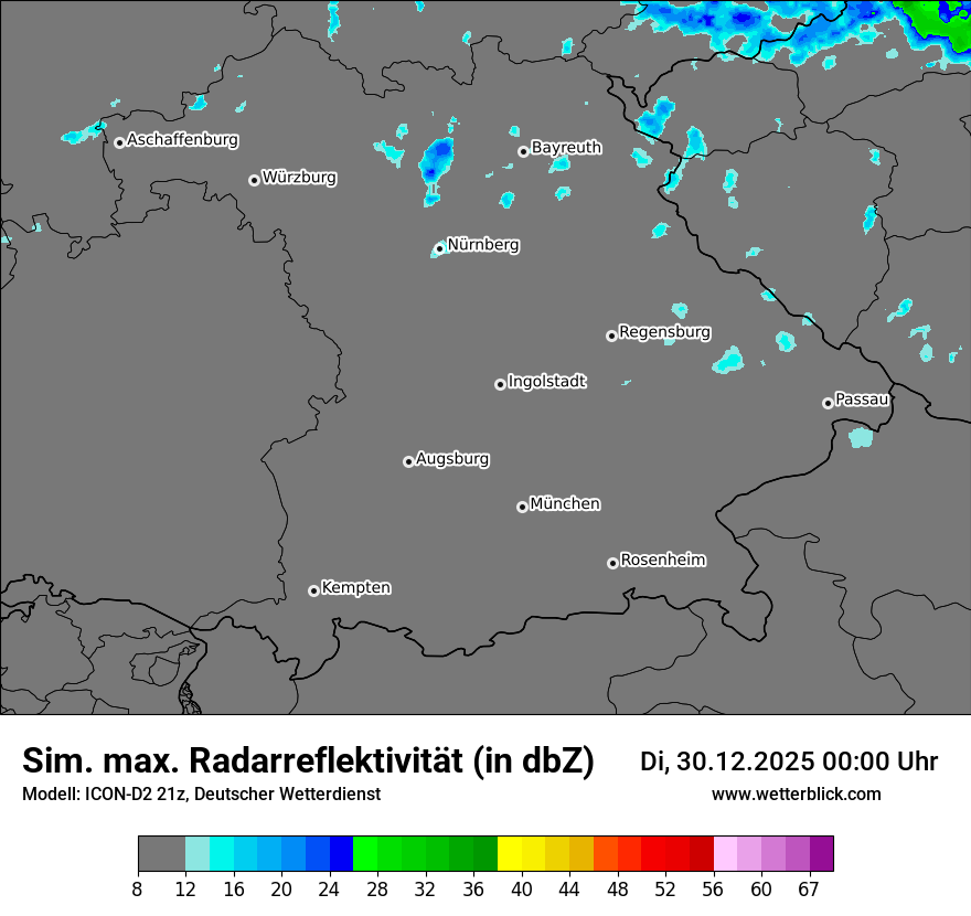 Modellkarten Simuliertes Radarbild