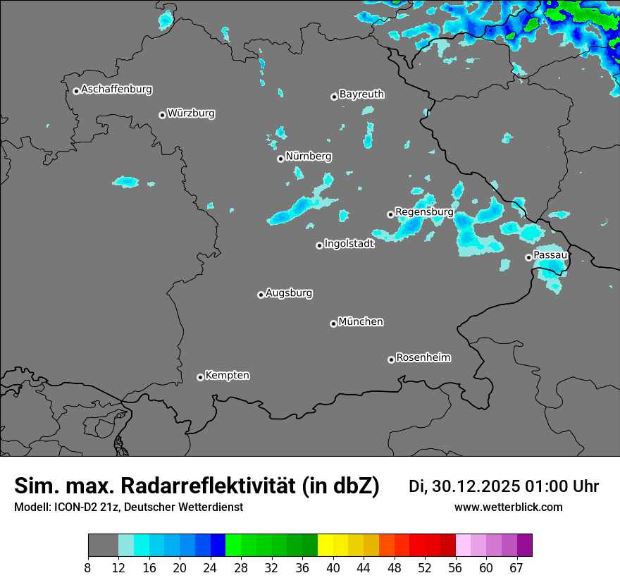 Modellkarten Simuliertes Radarbild
