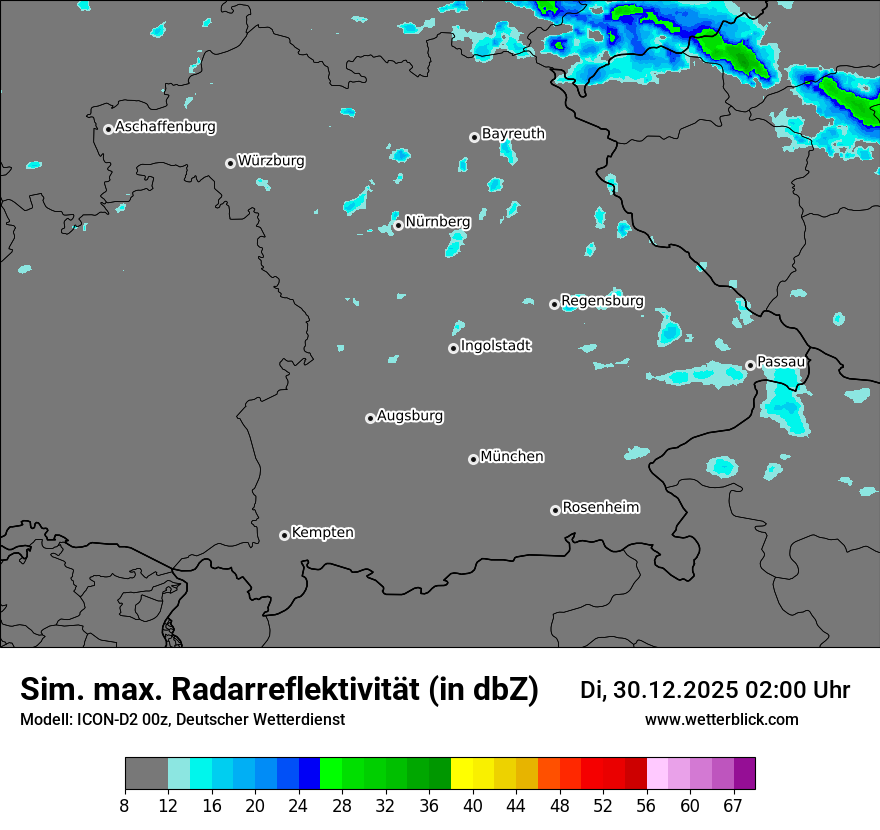 Modellkarten Simuliertes Radarbild