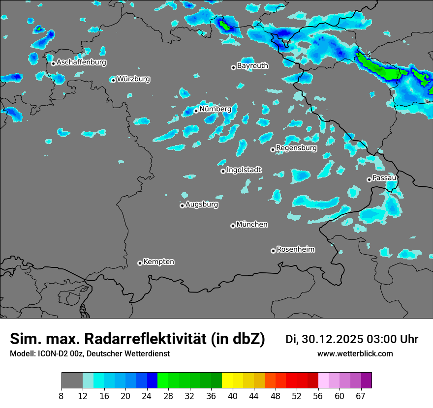 Modellkarten Simuliertes Radarbild