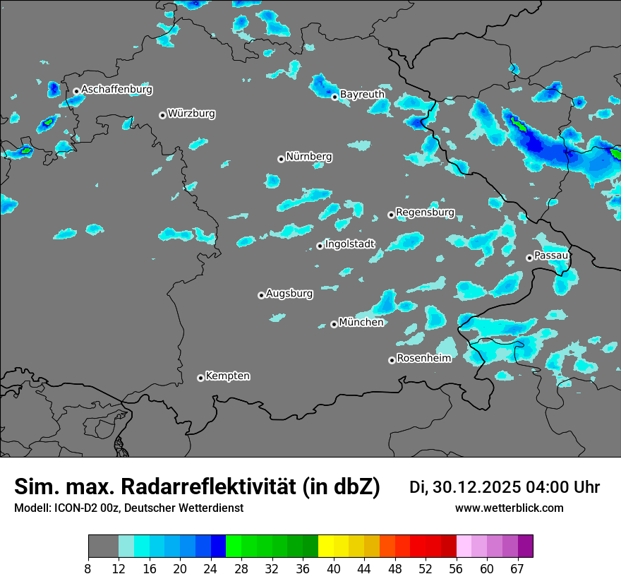 Modellkarten Simuliertes Radarbild