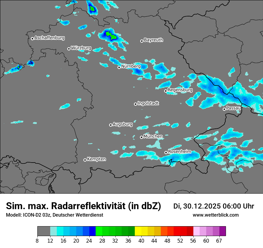 Modellkarten Simuliertes Radarbild