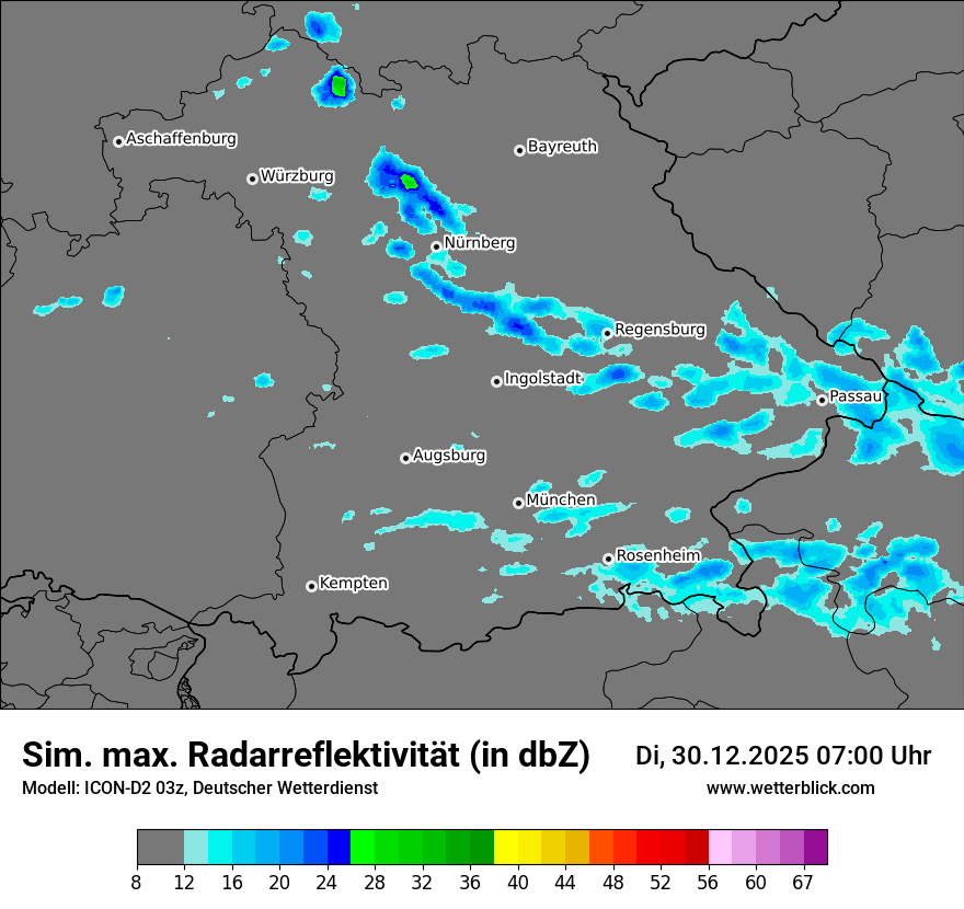 Modellkarten Simuliertes Radarbild