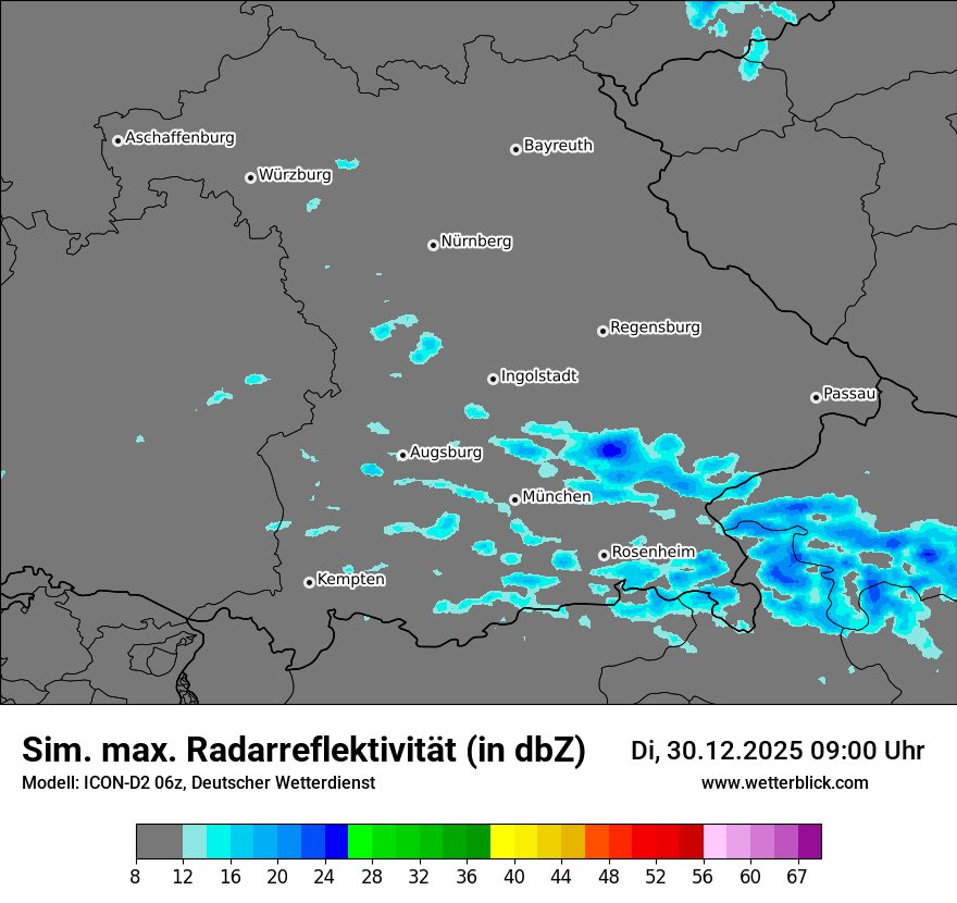 Modellkarten Simuliertes Radarbild