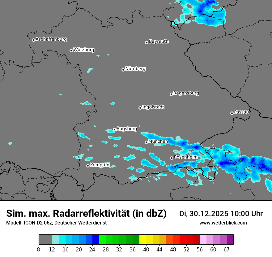 Modellkarten Simuliertes Radarbild