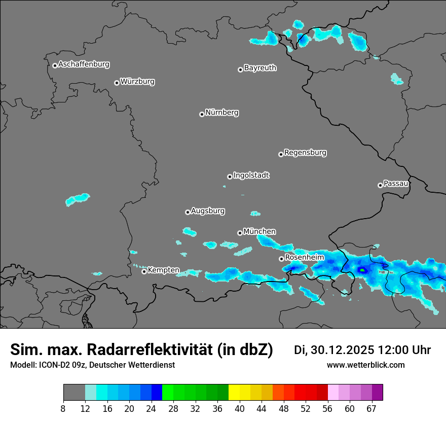 Modellkarten Simuliertes Radarbild