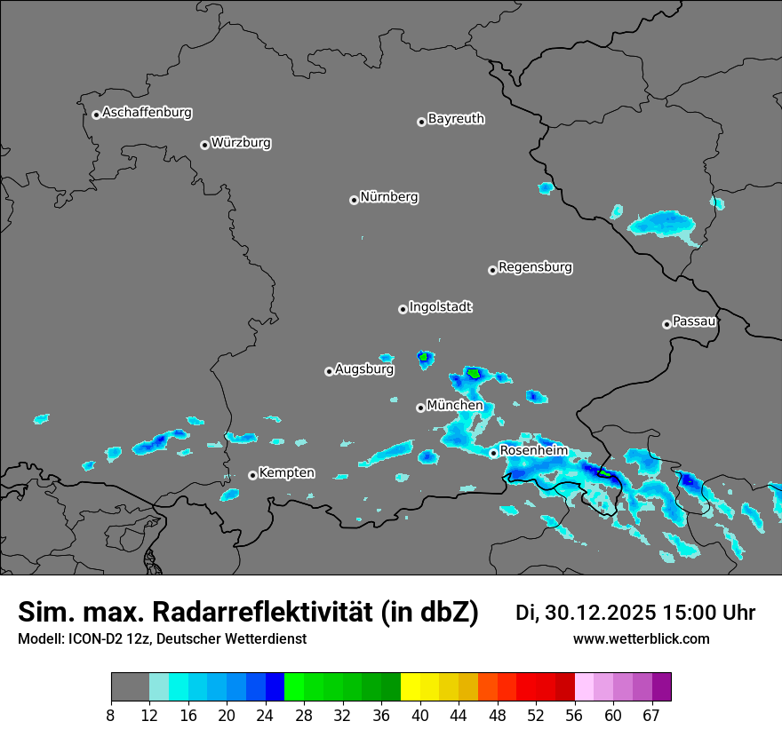 Modellkarten Simuliertes Radarbild