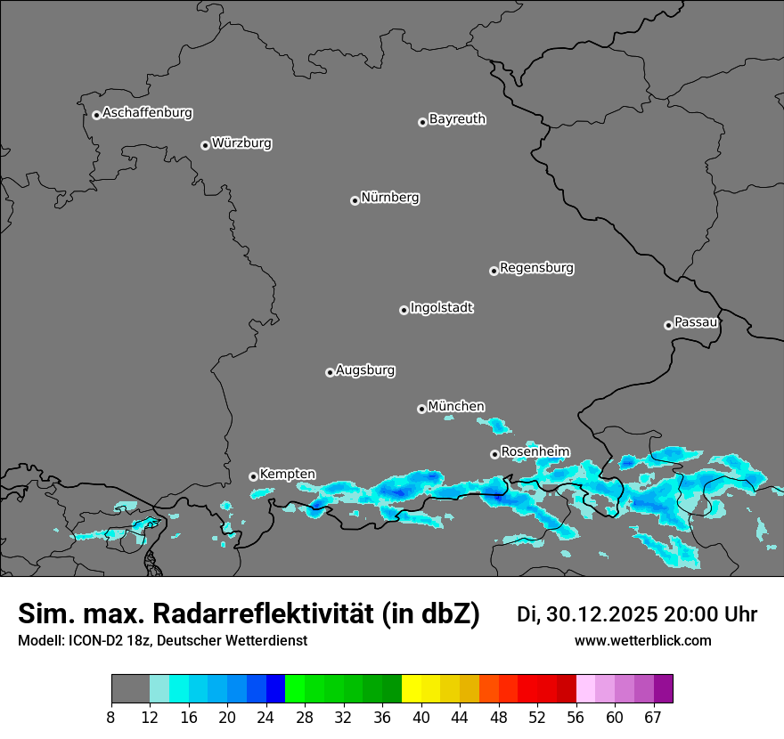 Modellkarten Simuliertes Radarbild