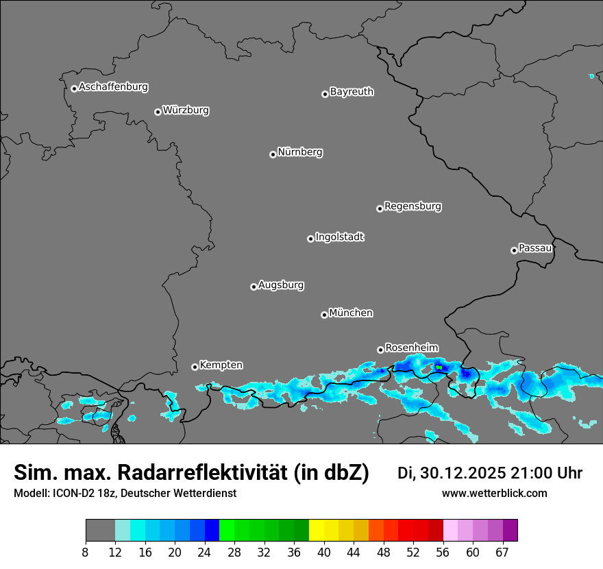 Modellkarten Simuliertes Radarbild