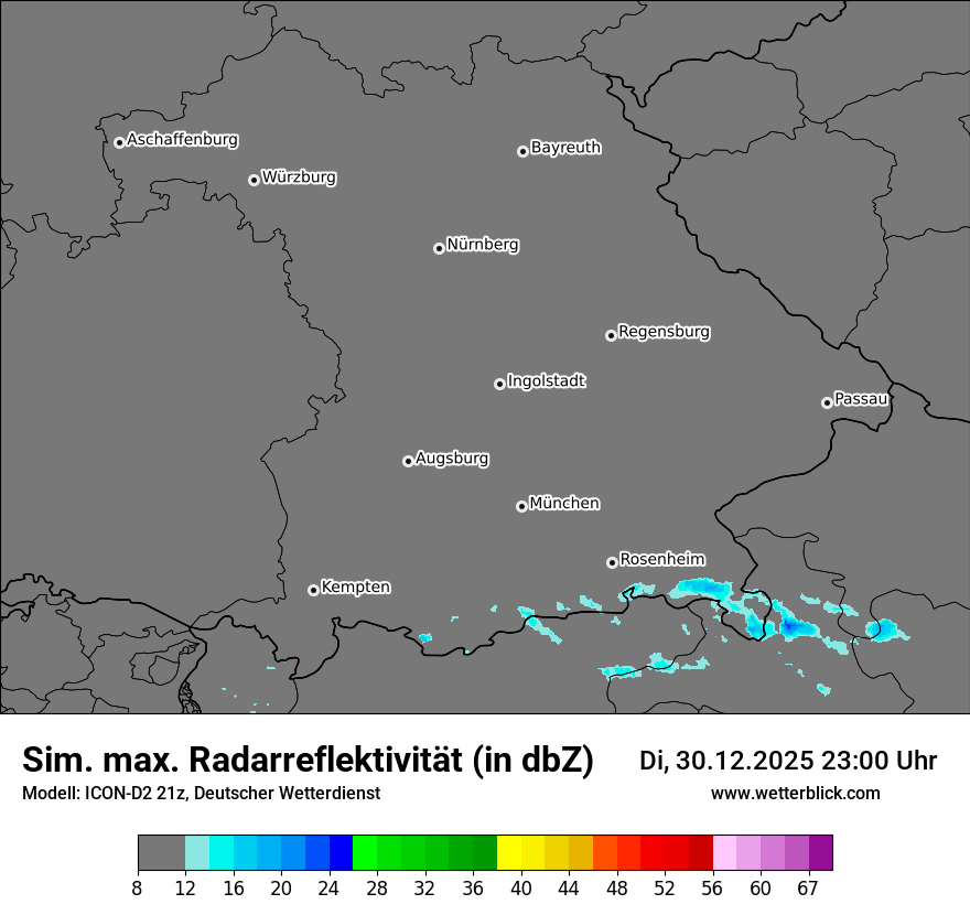 Modellkarten Simuliertes Radarbild