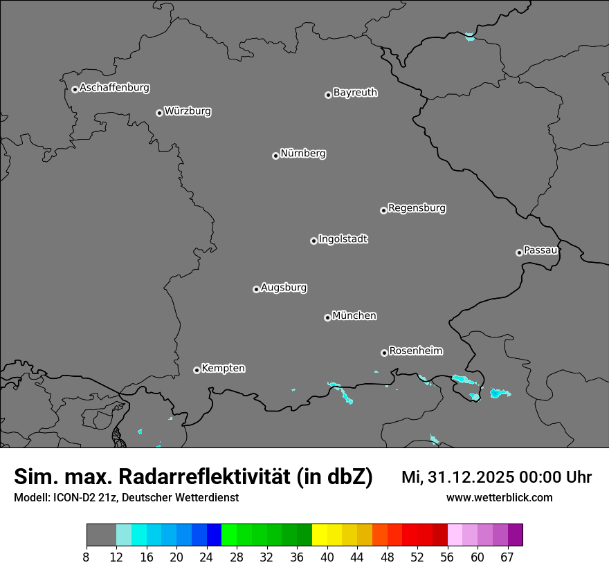 Modellkarten Simuliertes Radarbild