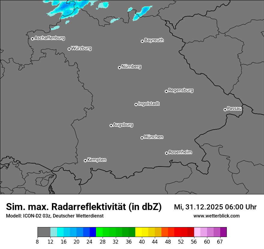 Modellkarten Simuliertes Radarbild