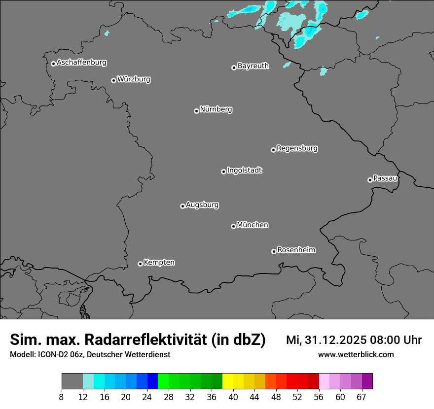Modellkarten Simuliertes Radarbild