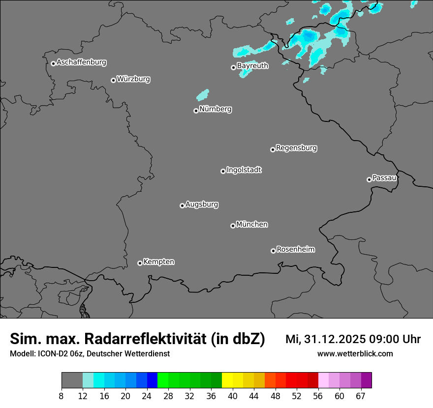 Modellkarten Simuliertes Radarbild