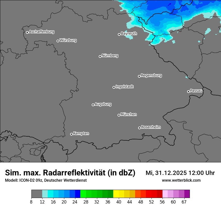 Modellkarten Simuliertes Radarbild