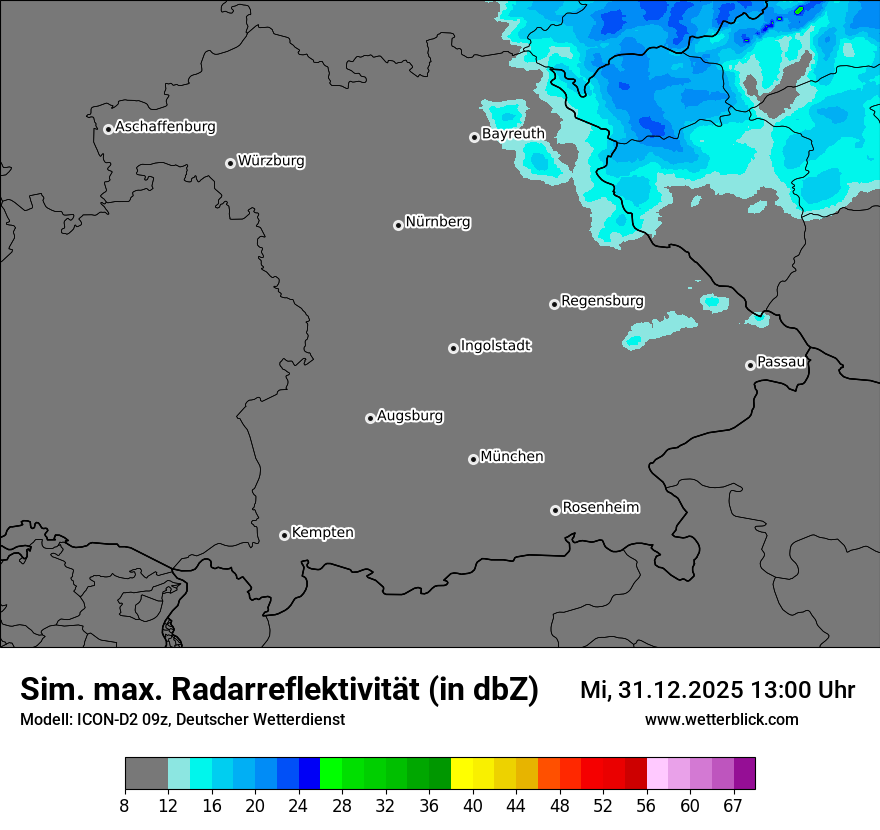 Modellkarten Simuliertes Radarbild