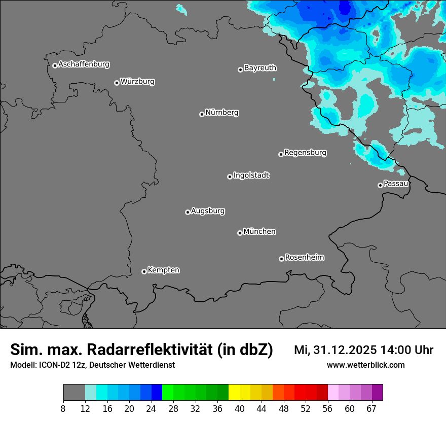 Modellkarten Simuliertes Radarbild