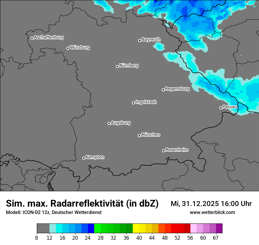 Modellkarten Simuliertes Radarbild
