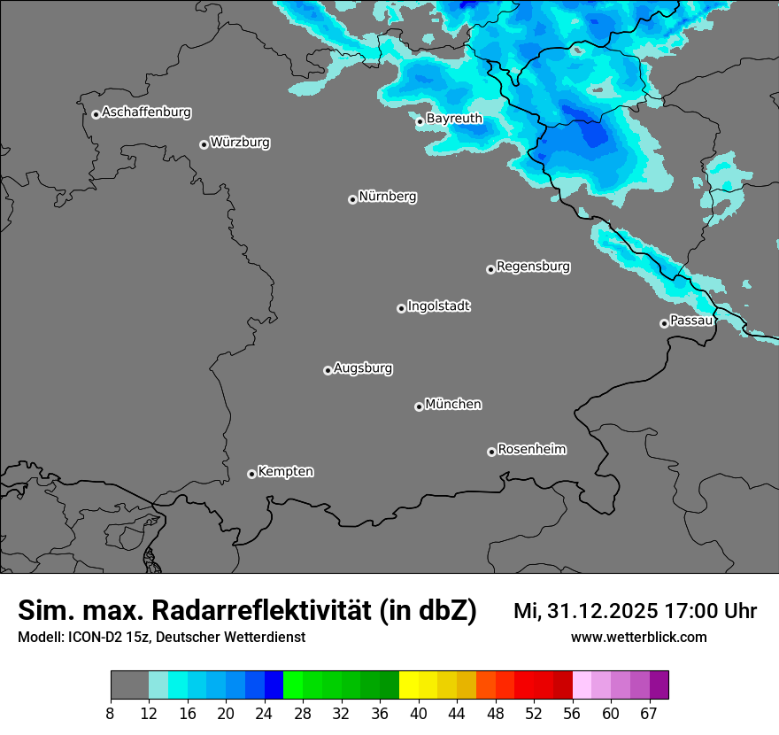 Modellkarten Simuliertes Radarbild