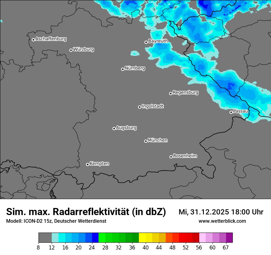 Modellkarten Simuliertes Radarbild