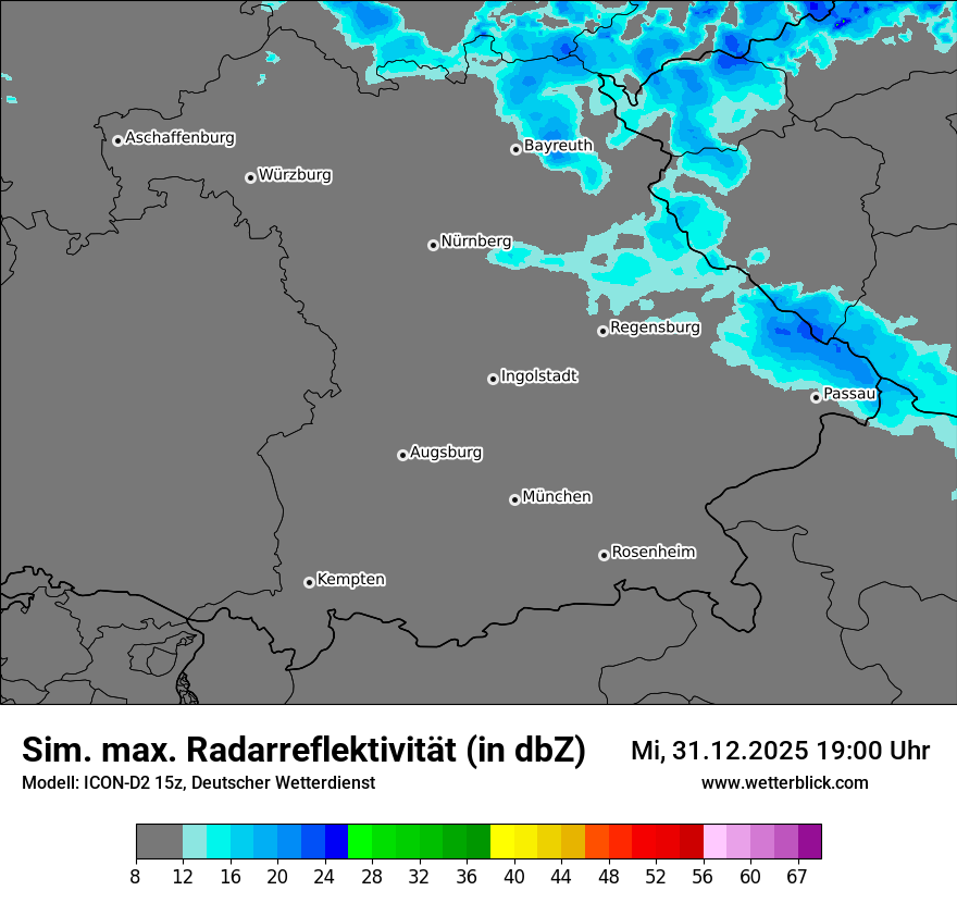 Modellkarten Simuliertes Radarbild
