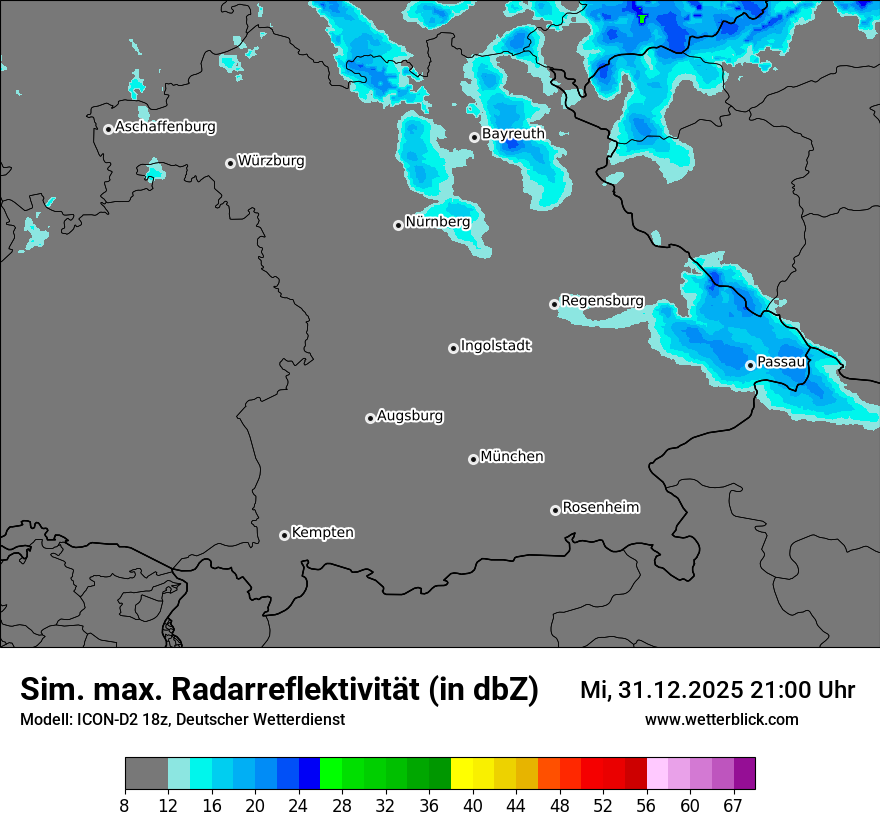 Modellkarten Simuliertes Radarbild