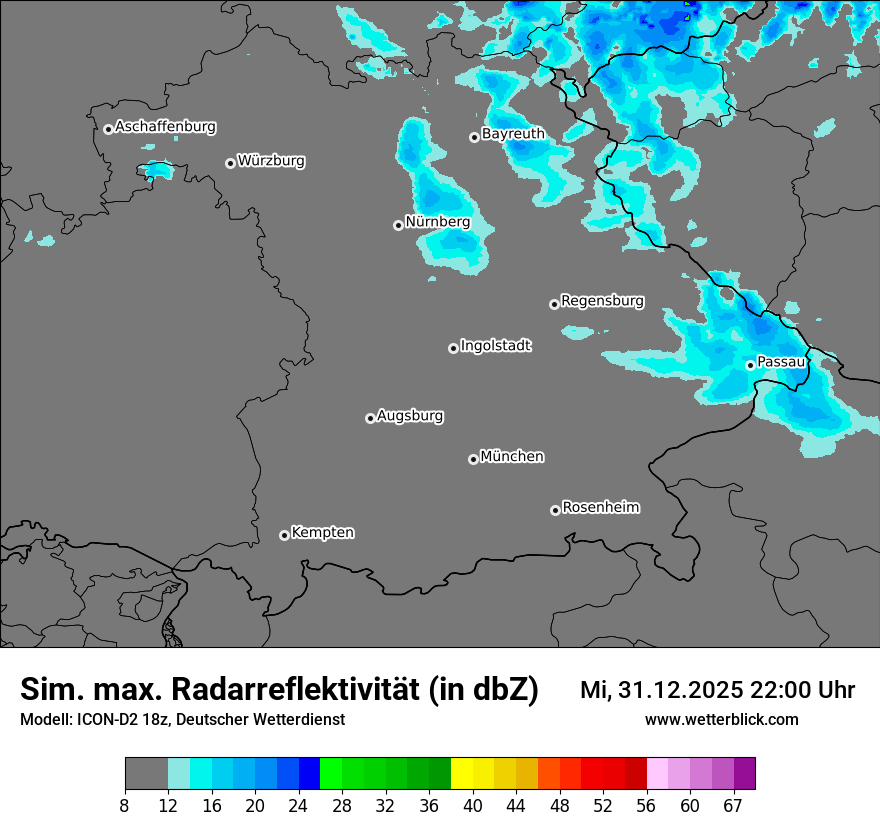 Modellkarten Simuliertes Radarbild