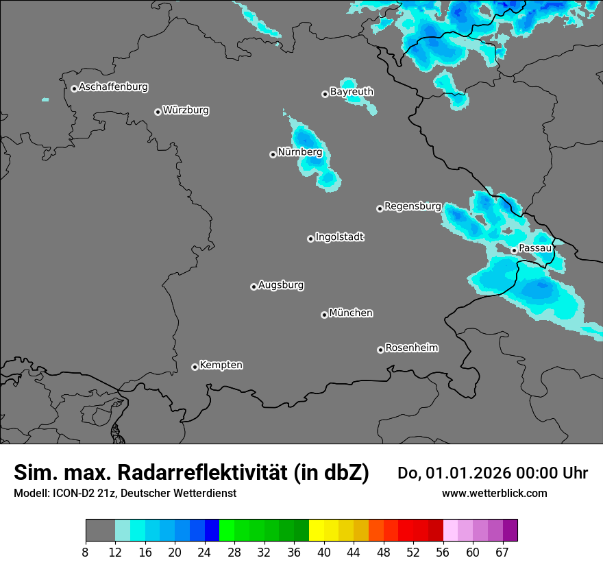 Modellkarten Simuliertes Radarbild