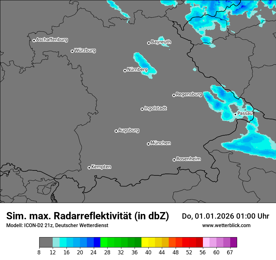 Modellkarten Simuliertes Radarbild