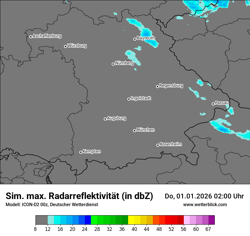 Modellkarten Simuliertes Radarbild