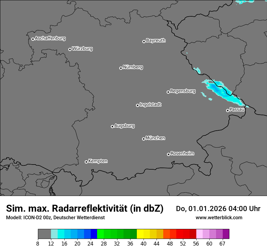 Modellkarten Simuliertes Radarbild