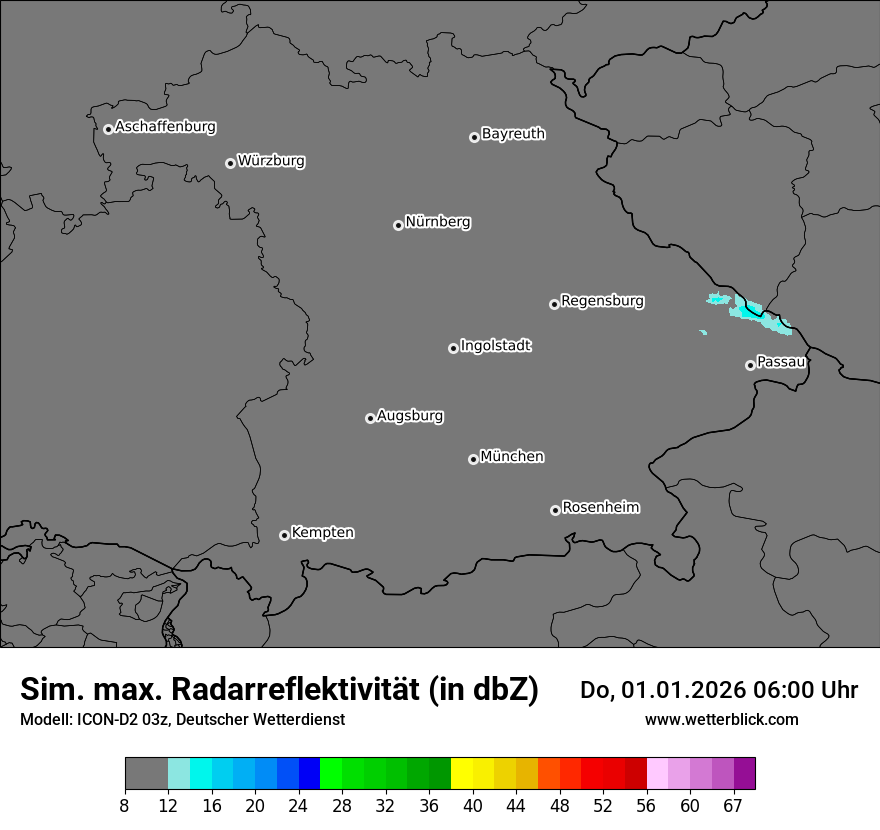 Modellkarten Simuliertes Radarbild