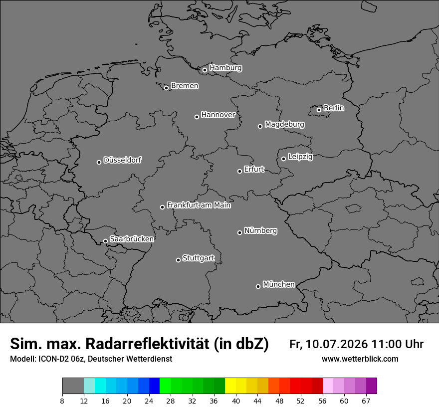 Modellkarte ICON-D2 – dbz_cmax – deutschland