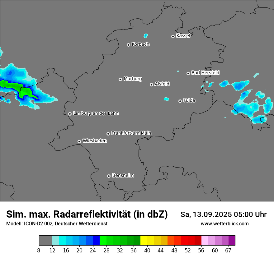 Modellkarten Simuliertes Radarbild