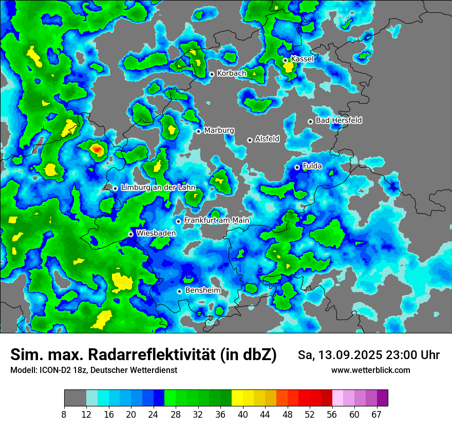 Modellkarten Simuliertes Radarbild