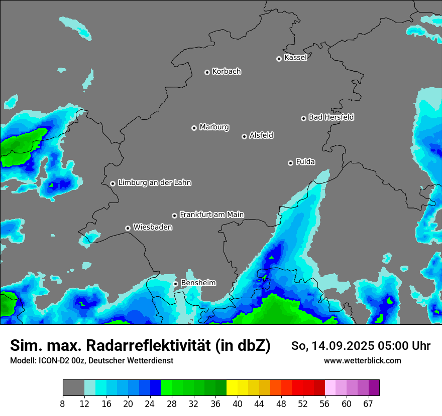 Modellkarten Simuliertes Radarbild
