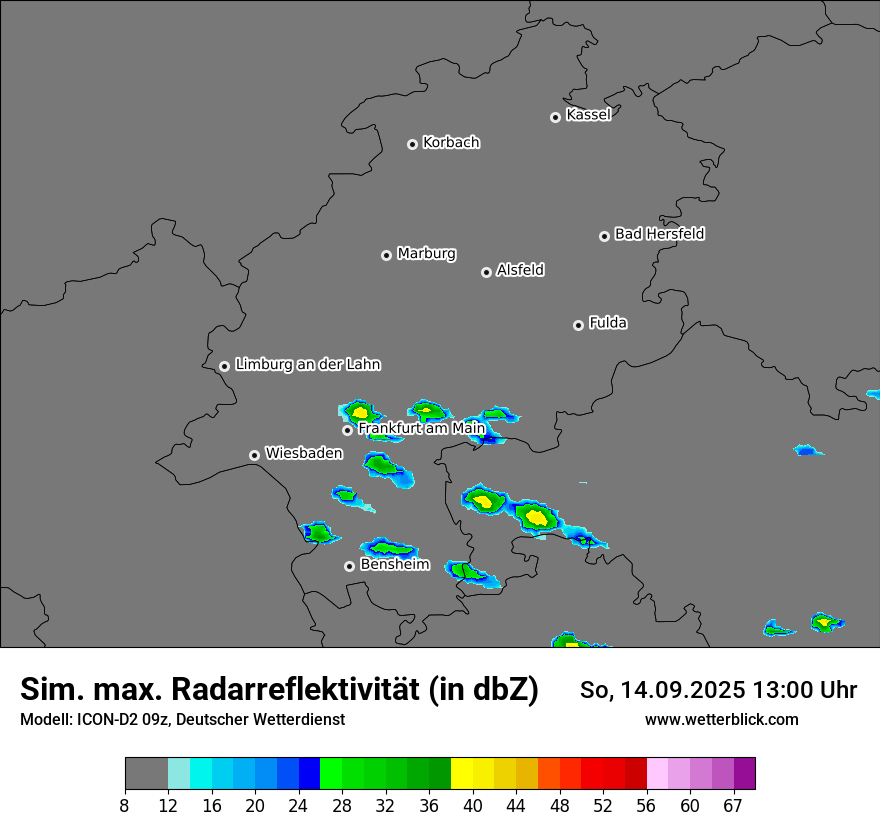 Modellkarten Simuliertes Radarbild