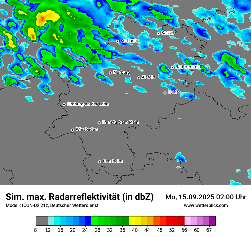 Modellkarten Simuliertes Radarbild