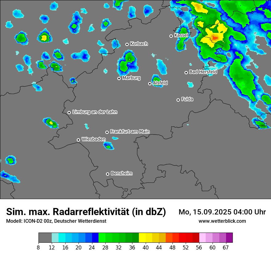 Modellkarten Simuliertes Radarbild