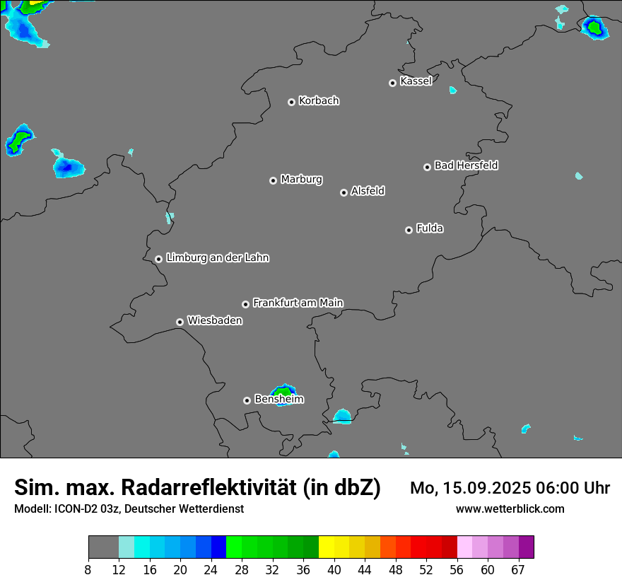 Modellkarten Simuliertes Radarbild
