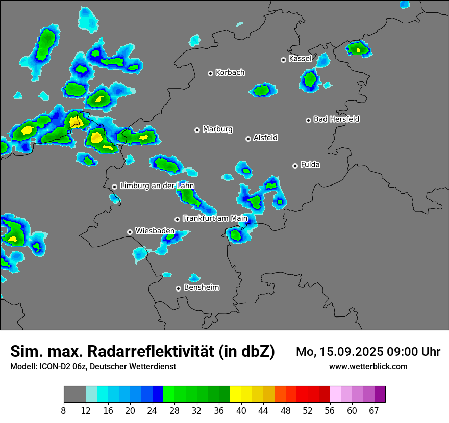 Modellkarten Simuliertes Radarbild