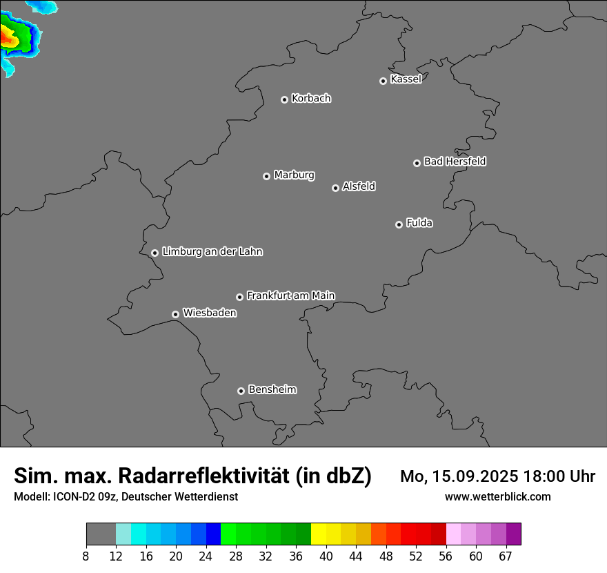 Modellkarten Simuliertes Radarbild