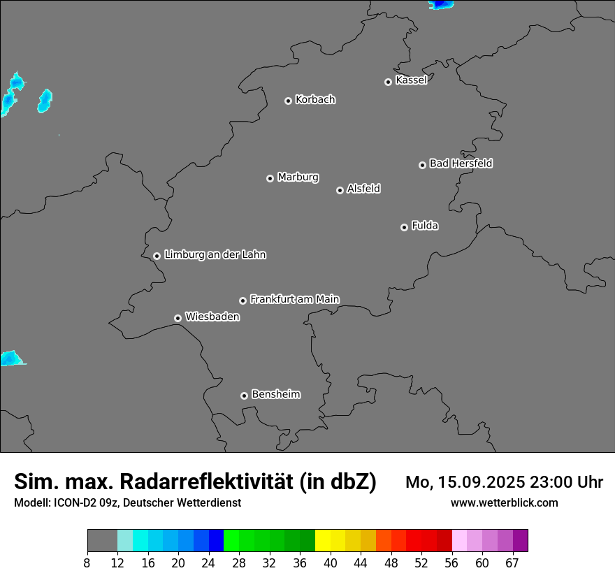 Modellkarten Simuliertes Radarbild