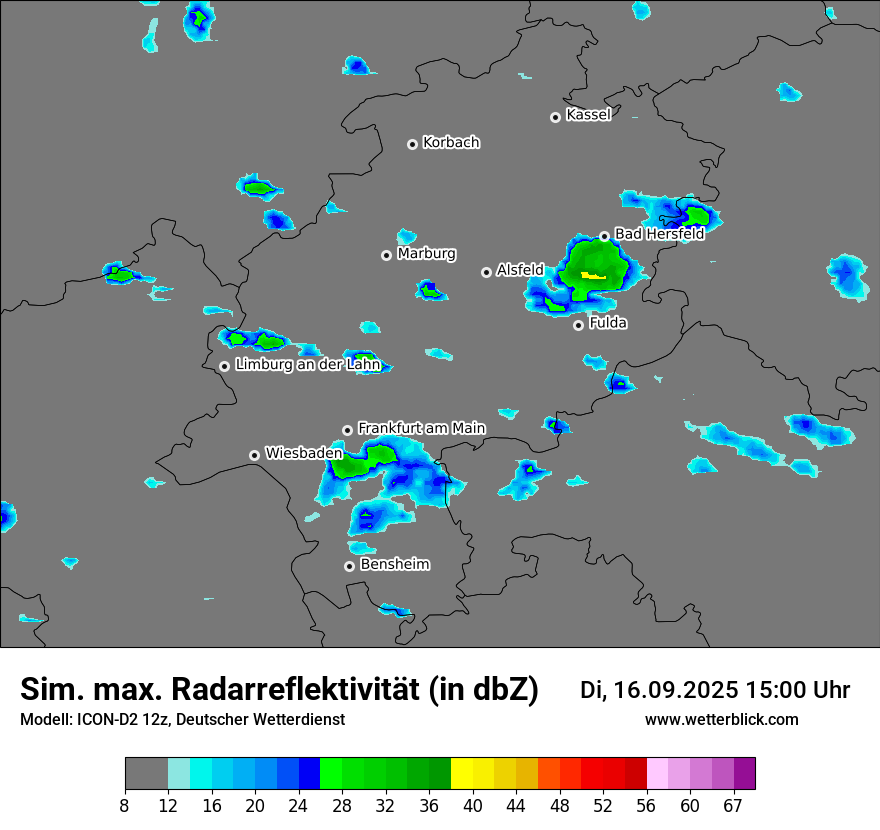 Modellkarten Simuliertes Radarbild