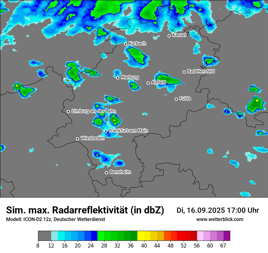 Modellkarten Simuliertes Radarbild