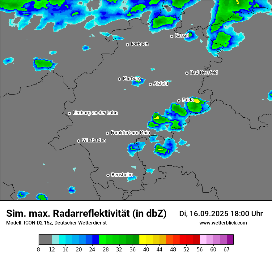 Modellkarten Simuliertes Radarbild