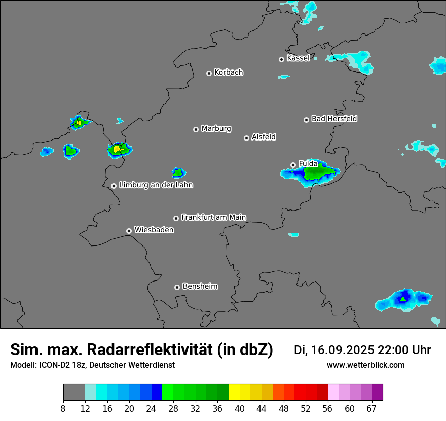 Modellkarten Simuliertes Radarbild