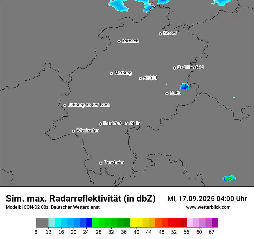 Modellkarten Simuliertes Radarbild
