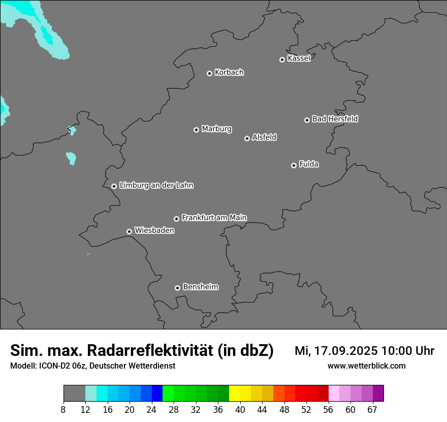 Modellkarten Simuliertes Radarbild